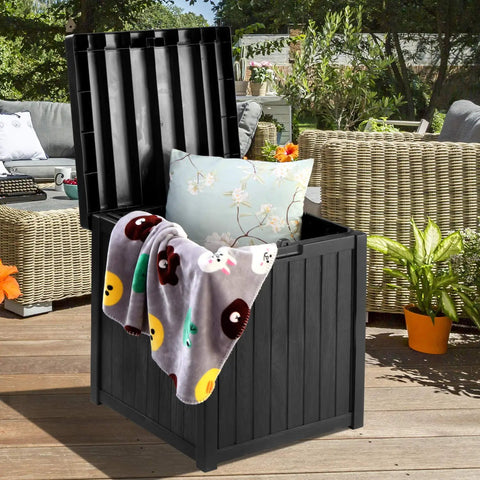 51 Gallon Patio Deck Box With Soft Close Lid, Weather Resistant Outdoor Storage Container For Cushions And Pillows