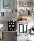 Kitchen designs featuring 8 Pack 3.5 Inch Center Vintage Farmhouse Cup Pull Handles In Flat Bronze For Cabinets Dressers Drawers And Bins