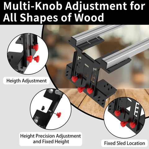 Router Sled For Flat Slabs Portable And Adjustable Beastly Slab Flattening Jig with multi-knob adjustment and guide rail system