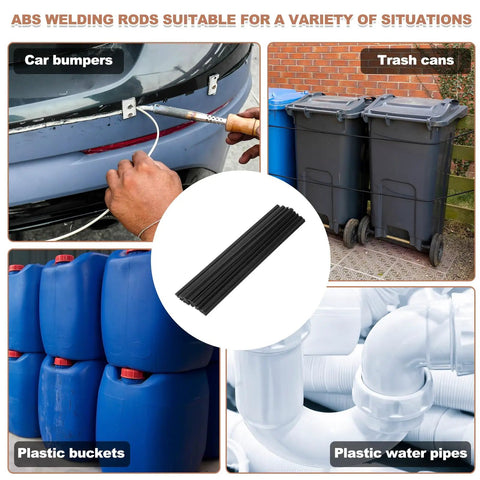10 Inch ABS Plastic Welding Rods Pack Of 30 Double Strand Round Black Dia 5mm Sticks For Plastic Welder Ideal For Auto Bumpers