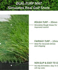Dual-turf mat detail from Golf Chipping Net Set With Mat And 12 Practice Balls For Backyard And Indoor Practice Portable All In One Golf Training Kit