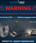 Warning sign for Front Brake Kit With Drilled And Slotted 12.99 Inch Rotors For 2011-2020 Jeep Grand Cherokee And 2011-2018 Dodge Durango Replacement