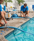 Pool maintenance using 10 Pack 1-1/2 Inch Beefy Stainless Steel Hose Clamps for PVC Tubing and Pool Backwash at poolside