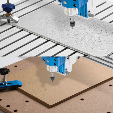 CNC machine working on Aluminum Spoilboard For PROVerXL 4030 CNC Router Beefy Aluminum Base with smooth finish, 51x12x8 cm