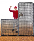 Heavy Duty L Screen Pitching Net For Baseball And Softball Batting Cage 7x7 Beefed Up Backyard Protector With 32mm Steel Frame