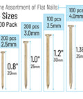 Gold Finish Nail Kit With 600 Nails In Four Sizes For Picture Hanging And Woodworking Includes Finishing Nails For Drywall