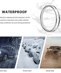 4 Pack Hub Centric Rings 67 To 73mm Wheel Center Bore Adapters Aluminum alloy with waterproof material shown under different weather conditions.