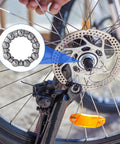 20 Pcs Bike Bearing Set For BMX And Road Rides, showing bearings in fixed cage on bicycle wheel and hub for repair.