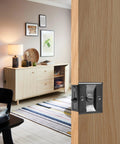 Pocket Sliding Door Lock With Privacy Pull Reversible Design for sliding and bifold doors easy grip handle installed on door