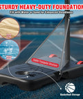 Base of Kids Adjustable Basketball Hoop System Portable 3 To 7 Ft with instructions to fill with water or sand for stability.
