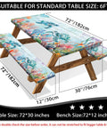 Outdoor Picnic Table Cover With Elastic Sides And Bench Covers 3 Piece Set 72 X 30 Table And 72 X 12 Benches Waterproof Fit For 6Ft Tables Sea Turtle Pattern