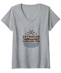 Outrigger Canoe Paddling Pro T Shirt With Dope Hawaiian Design In Heather Grey V Neck For Paddling Enthusiasts Racers Hawaiian Culture Fans Ocean Lovers And Pacific Islander Traditions XX Large