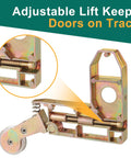 2 Pack Sliding Screen Door Corner Rollers With 1 Inch Outer Diameter Concave Replacement Insert Rollers For 45 Degree Door Frames Heavy Duty All Metal Die Cast Construction To Keep Doors On Track And Improve Longevity showing adjustable lift mechanism and metal construction close-up