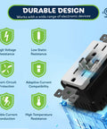 Three Port Type C And A Usb Charging Outlet With Screwless Wall Plate 15 Amp Receptacle Surge Protection White Two Pack close-up showing durable design.