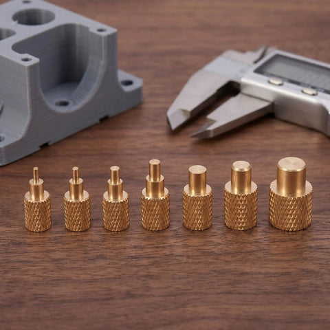 Seven Piece Heat Set Insert Tips Kit For Soldering Iron With Adapter, 900M T18 ST Series Compatible on wood table