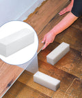 Installing wood flooring with UHMW Solid Plastic Block, White Polyethylene, 7.9 x 2.4 x 2.4 Inches, heavy duty tapping block tool.