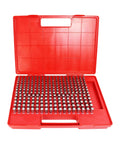Steel Pin Gauge Set 250 Piece M2 Bearing Steel With Plastic Case 0.251 to 0.500 Inch Range Minus 0.0002 Inch Tolerance And 0.001 Inch Steps For Carpenters And DIYers In Home Improvement, open red case