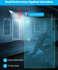 Rock Solid 5MP PoE Outdoor Security Cameras With Slick AI Person And Vehicle Detection Built Hella Tough For Extreme Weather Featuring Quick Ethernet Hookup And Seriously Crisp Video detecting intruder at night with light and siren alarm.