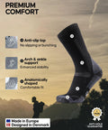 Merino Wool Hiking Socks For Men And Women Anti Blister Outdoor Socks With Heavy Cushioning Black And Gray Large Size premium comfort features
