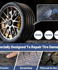 24 Pcs Tire Plug Repair Kit with Key Tools and 120ml Powerful Patch Glue for Instant Puncture Seals for tire damage repair.