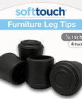 Heavy Duty 7/8 Inch Round Rubber Slip On Chair Leg Tips Zero Scratch Floor Savers For Hardwood And Tile Non Slip Furniture Caps That Grip Solid Without Shifting Set Of 4 Matte Black, showcasing four rubber leg tips.