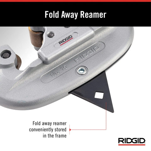Pro Grade Screw Feed Tubing Cutter With Foldaway Reamer, 3/16 To 1-1/8 Inch Capacity, Cuts Copper, Brass, Aluminum, And Thin Wall Steel, Ergonomic Xcel Knob For Quick, Clean, Square Cuts