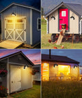 Dope Solar Barn Lights Outdoor Motion Sensor Sconces With 3 Modes illuminating sheds and porches, waterproof black finish