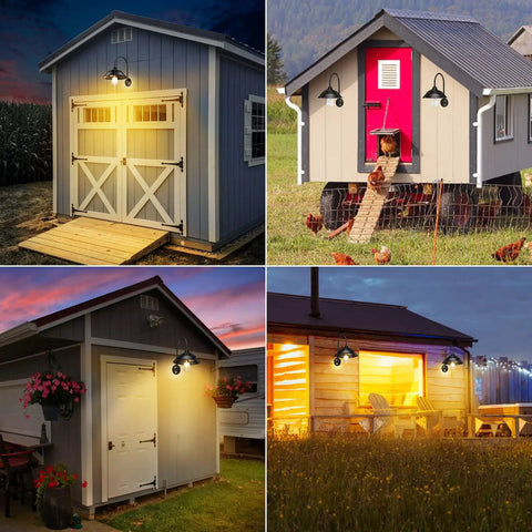 Dope Solar Barn Lights Outdoor Motion Sensor Sconces With 3 Modes illuminating sheds and porches, waterproof black finish