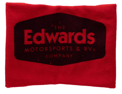 Edwards Motorsports & RVs logo on red cloth background