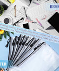 32 Pack Mesh Zipper Bags Set For Grab And Go Travel And Home Organization Waterproof Reusable Pouches In Black 9 By 7 Inch Perfect For Storing Swimwear Toys Lingerie Office Supplies And More showing organized office items with bags