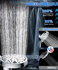 Magnetic Docking High Pressure Handheld Shower Head With Hard Water Filter, demonstrating powerful spray and water saving features.