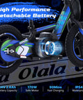 Kids Electric Dirt Bike For Ages 3 6, 170W Racing Grade Electric Motorcycle With Aluminum Frame, Dual Power Modes, 24V Detachable Battery, 12 Inch Knobby Tires, Off Road Mini Racer For Backyard Tracks, side view