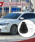 CV Joint Boot Kit Fits Toyota Camry 2007 To 2011 And Highlander 2001 To 2009 Inner Constant Velocity Boot With Clamps Black Rubber Replacement Auto Part Includes 1 Boot 2 Clamps 2 C Type Buckles DIY Friendly Easy Install, black rubber boot and clamps