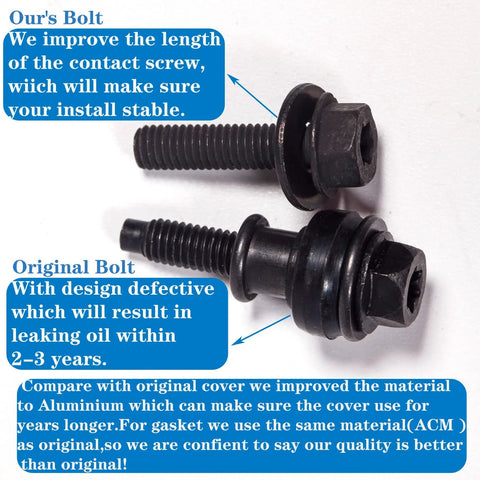 Comparison of bolts for Leak Proof Aluminum Engine Upper Timing Chain Cover With Gasket For Volkswagen And Audi 2.0L EA888 Engines