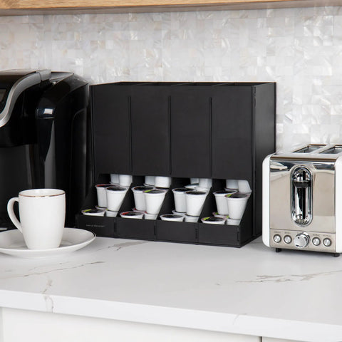 Four Compartment Coffee Pod Dispenser For Breakroom Holds Up To 120 Pods Keeps Your Coffee Station On Point Black Plastic