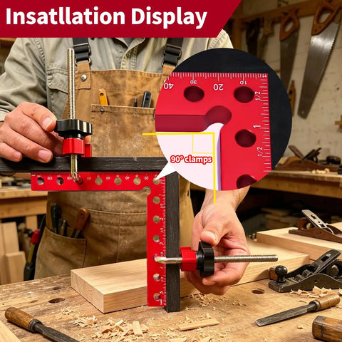 Rock Solid 4 Piece 90 Degree Corner Clamps For Woodworking Heavy Duty Aluminum Right Angle Tool Set Rust Proof Precision Alignment Badass Shop Gear Built Tough Sweet Cabinet Joinery Results
