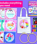 Beginner Embroidery Kit For Kids And Adults Noob Friendly Starter Set With 7 Pre Printed Patterns Tote Bag Hoop And Tool Box For Easy DIY Hand Sewing Practice Project