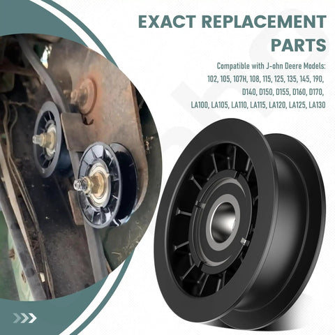 GX20286 GX20287 V Idler Pulley And Flat Idler Pulley Kit installed on mower deck