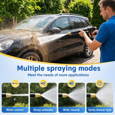Beast Mode Pressure Washer Wand For Garden Hose With Three Adjustable Nozzle Modes And 360 Degree Rotating Design For Car Washing