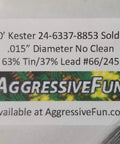 245 No Clean Core Solder 63/37 0.015 Inch Solder Wire With No Clean Flux label and 10' roll