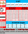 88 Size Thread Checker For Nuts Bolts And Pipe Threads With 6 NPT Sizes From One Sixteenth To Three Quarters Inch Includes 30 Metric Sizes M2x0.4 To M24x3.0 And 30 Standard Threads Quick Fit Gauge For Fast Pro DIY Repairs, thread size chart