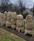 Burlap Fabric Roll 36 Inch Wide by 150 Feet Long Non Fraying used for covering shrubs along garden border