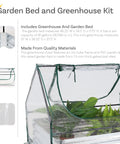 Steel Raised Garden Bed With Mini Greenhouse Cover featuring zippered doors and clear weatherproof top, ideal for outdoor growing.