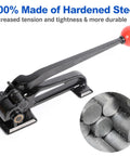 Badass Steel Strapping Tensioner Hand Tool For Metal Banding Three Eighths To Three Quarters Inch showing black hardened steel construction.
