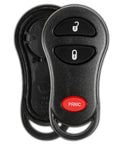 Beefed Up Key Fob Cover Replacement Case For 1999 2000 2001 2002 2003 2004 2005 Chrysler Caravan Dodge Ram Jeep Cherokee Remote Shell 3 Button GQ43VT17T GQ43VT9T No Programming Required, showing 3-button outer shell and button pad.