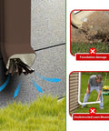 Heavy Duty Gutter Downspout Diverter Extension For Home And Garden installed, preventing water erosion near lawn.