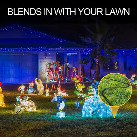 Badass 25 Foot Heavy Duty Outdoor Extension Cord Featuring Six Perfectly Spaced Power Outlets And Sleek Black Waterproof Jacket in yard.