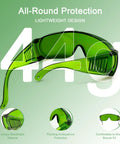 Heavy Duty Laser Safety Goggles Delivering Serious Eye Protection Against Hazardous Beams For Welding Marking Cleaning And Machine Shops Featuring Real Talk Anti Glare Coatings And Polycarbonate Shields That Are Actually Built Different in green, showcasing lightweight design and breathable material.