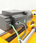 LGXEnzhuo portable boring machine motor housing on yellow frame with green and black power cables