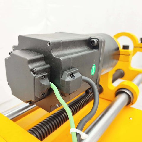LGXEnzhuo portable boring machine motor housing on yellow frame with green and black power cables